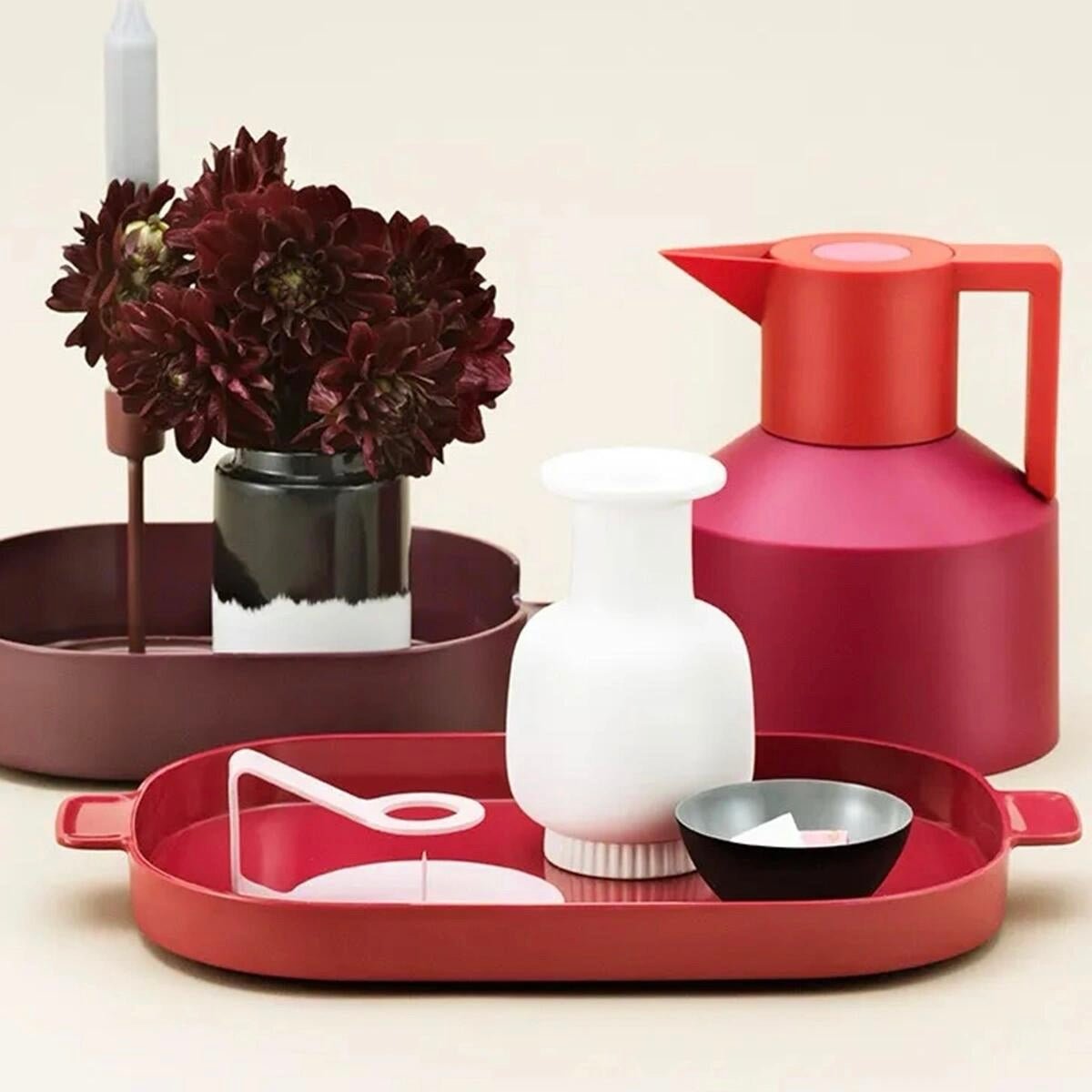 Insulated Geometric Water Pitcher - Large Thermal Jug for Cold or Hot Beverages