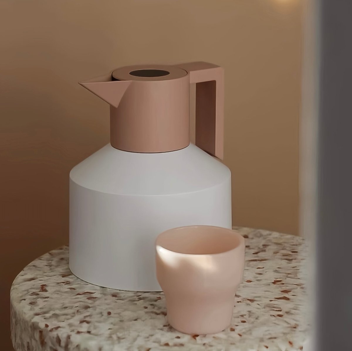 Insulated Geometric Water Pitcher - Large Thermal Jug for Cold or Hot Beverages