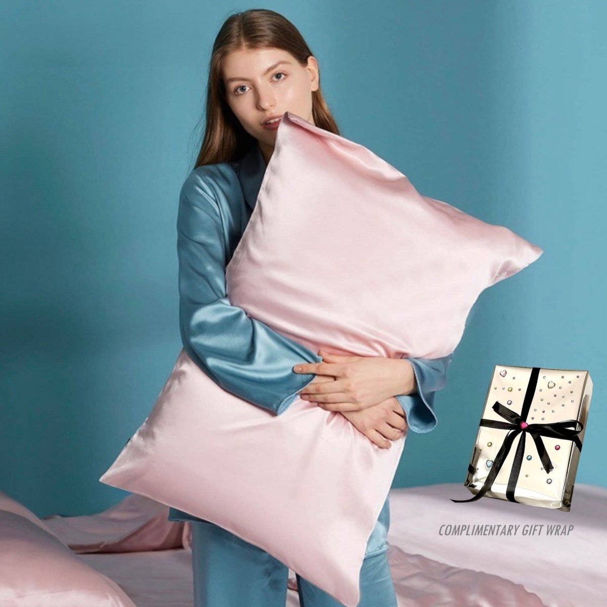 Silky Gift Box: 6A Grade 100% Organic Mulberry Silk Pillowcase Set of 2 Pcs - 30 Momme, Pure Silk on Both Sides